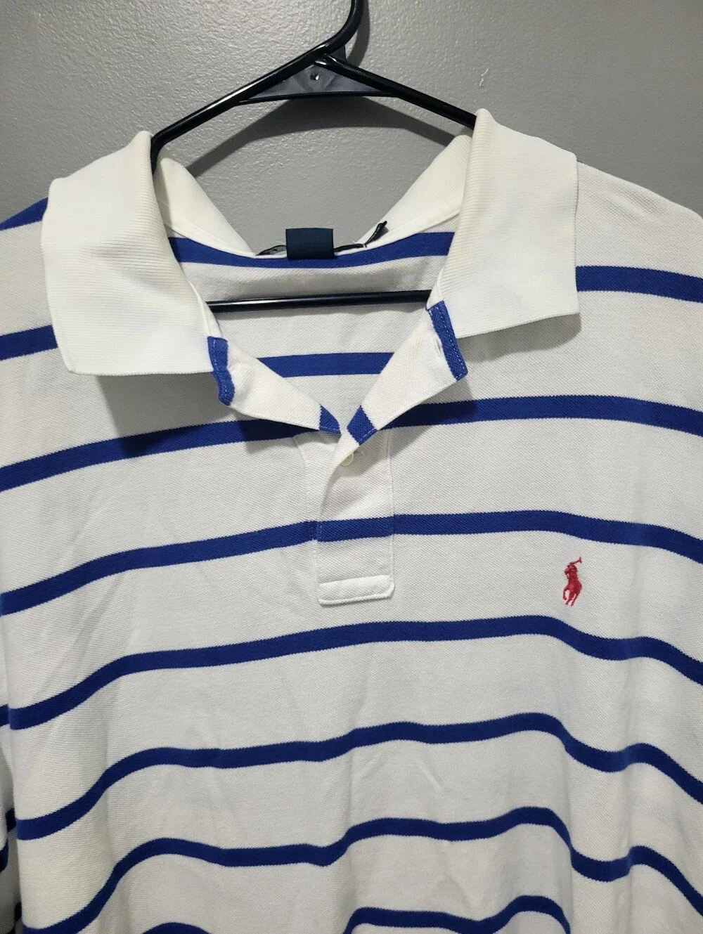 Ralph Lauren By Polo White & Blue Striped Collar Pullover Sz 2xlt
